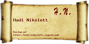 Hadi Nikolett névjegykártya